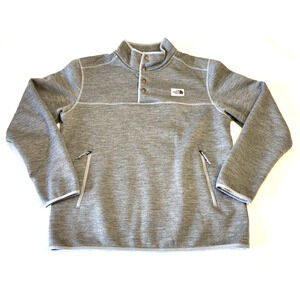 The North Face Men’s Large Shacket Sherpa Lined Patrol 1/4 Snap Pullover Gray